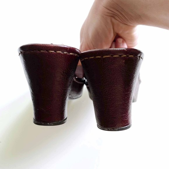 born open toe leather slip on clog sandals - size 7 - Picture 4 of 7